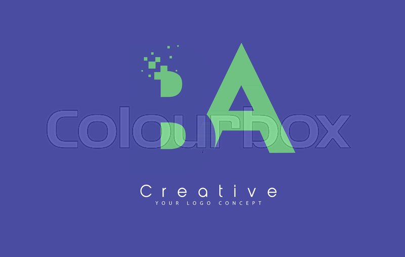 800x508 Ba Letter Logo Design With Negative Stock Vector Colourbox