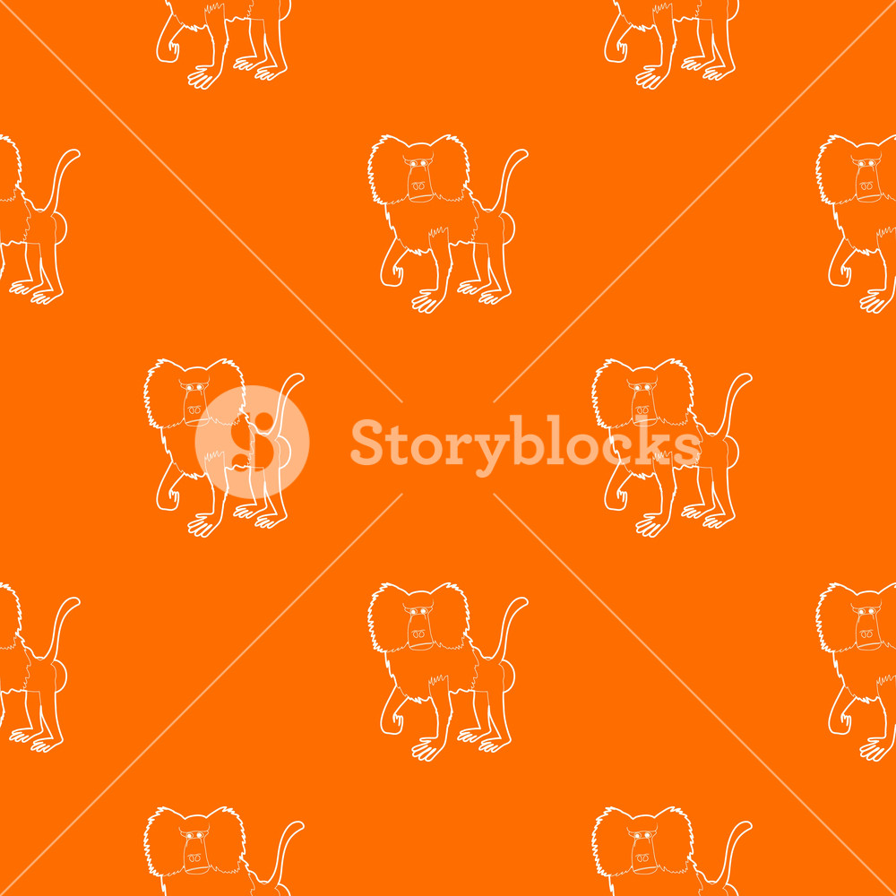 1000x1000 Baboon Pattern Vector Orange For Any Web Design Best Royalty Free