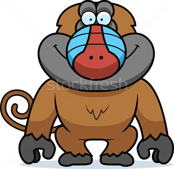 600x583 Cartoon Baboon Vector Illustration Cory Thoman