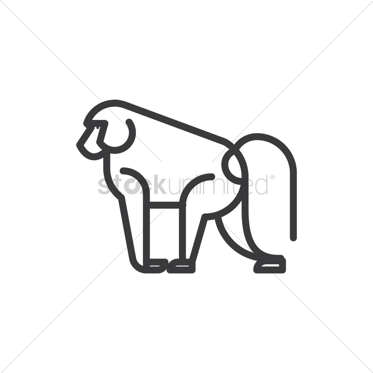 1300x1300 Baboon Vector Image