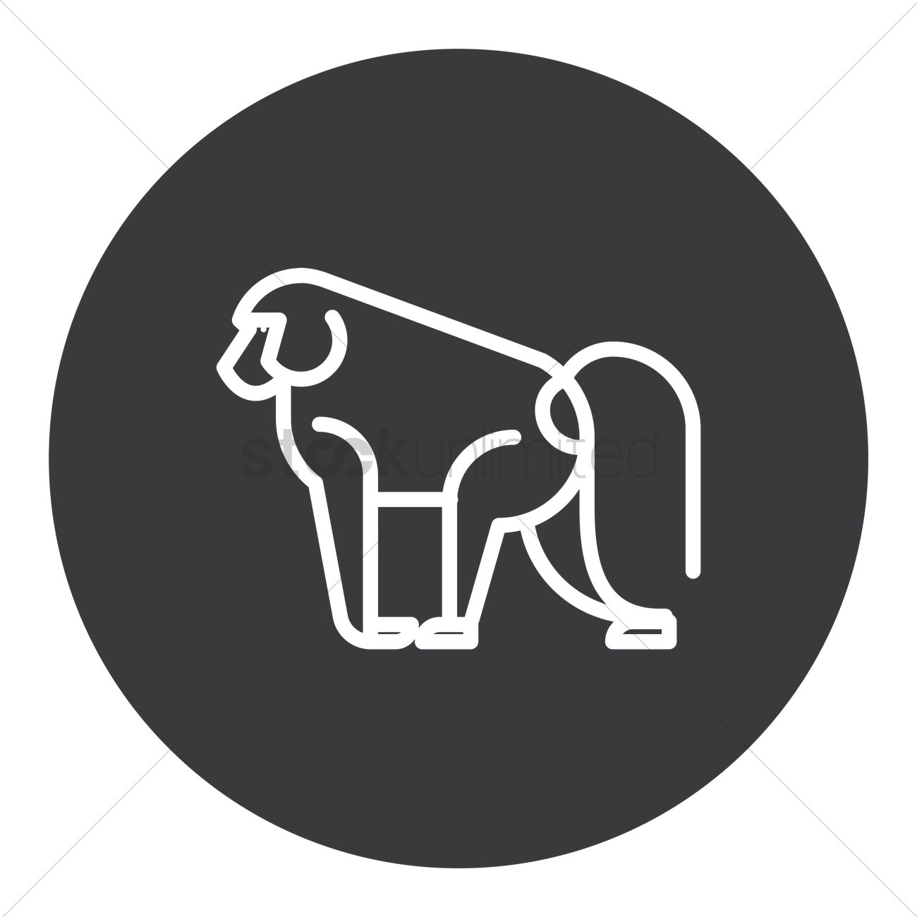 1300x1300 Baboon Vector Image