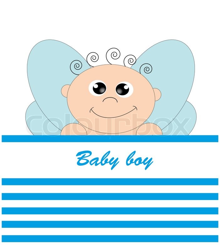 702x800 Cute Baby Card With An Angel Vector Stock Vector Colourbox