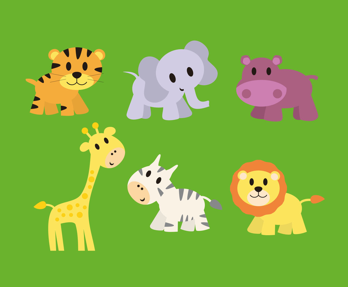 Cute Baby Animals Vector Vector Art Graphics 1136x936 Cute Baby Animals Vector Vector Art Graphics