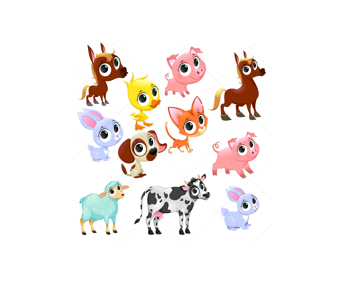 Farm Animal Vector Set 1200x1000 Farm Animal Vector Set