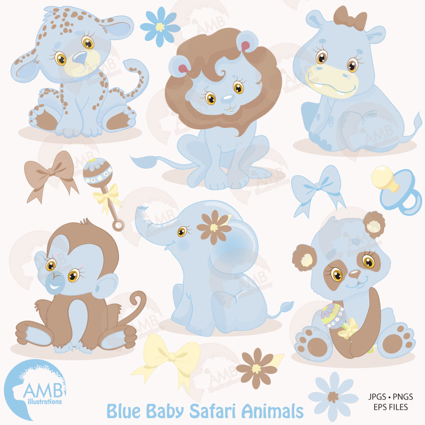 Jungle Animals Clipart, Jungle Animal Babies Clipart, Blue Baby 864x864 Jungle Animals Clipart, Jungle Animal Babies Clipart, Blue Baby