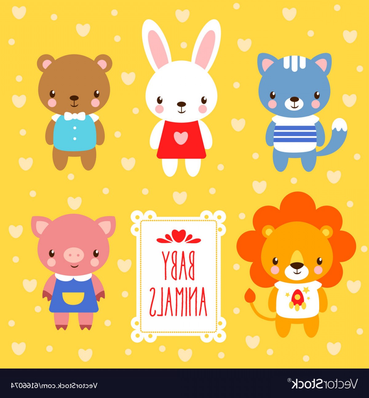 Set Of Cute Baby Animals Vector Cqrecords 1200x1296 Set Of Cute Baby Animals Vector Cqrecords