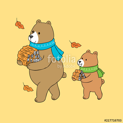 Cartoon Cute Dad And Baby Bear Vector Stock Image And Royalty 500x500 Cartoon Cute Dad And Baby Bear Vector Stock Image And Royalty