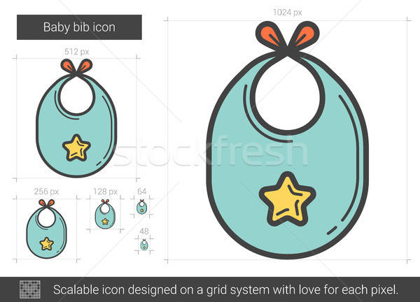 600x432 Baby Bib Line Icon Vector Illustration Andrei Krauchuk