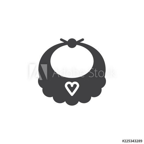 500x500 Baby Bib Vector Icon Filled Flat Sign For Mobile Concept And Web