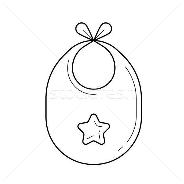 600x600 Baby Bib Vector Line Icon Vector Illustration Andrei Krauchuk