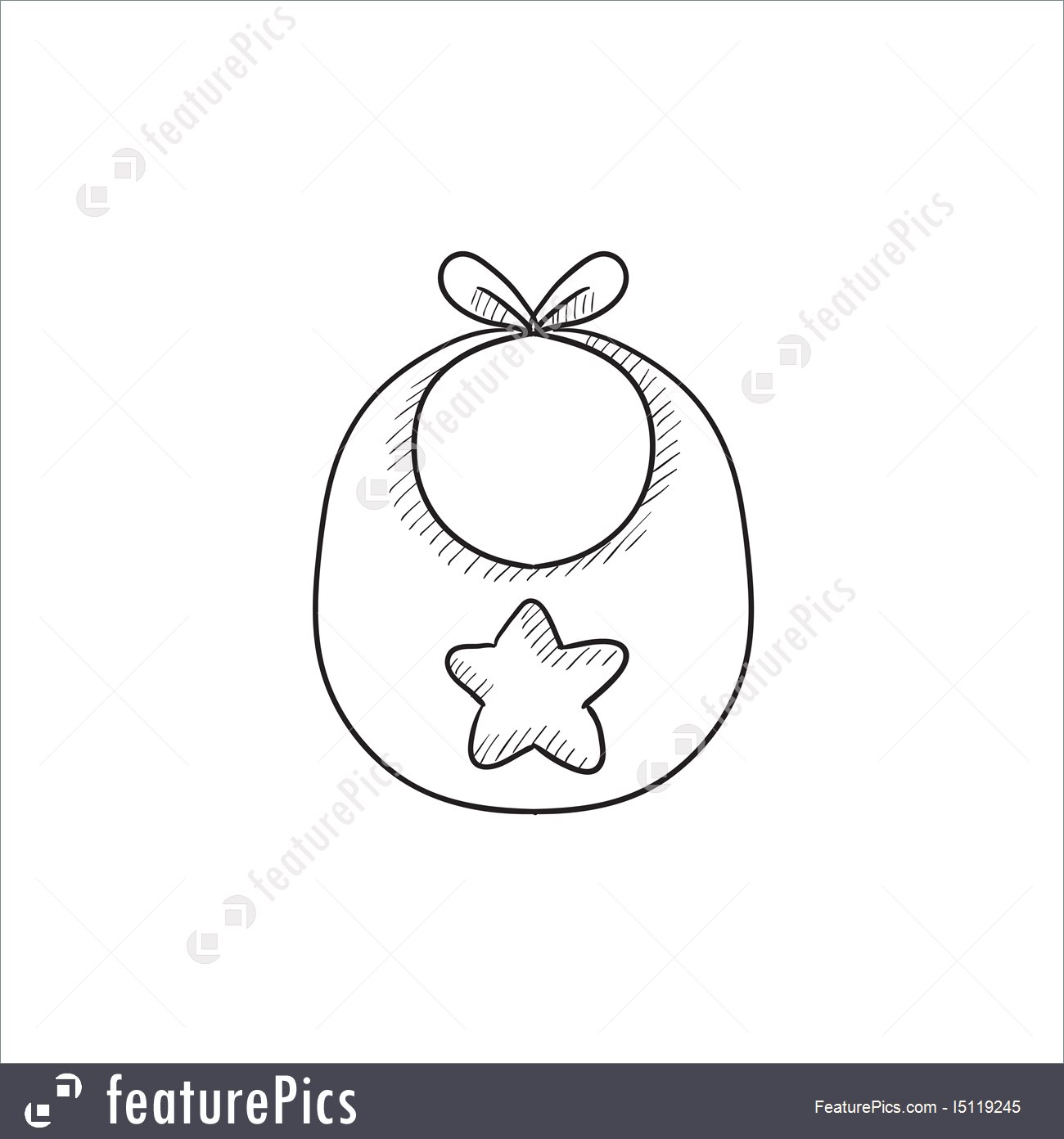 1300x1392 Illustration Of Baby Bib Sketch Icon