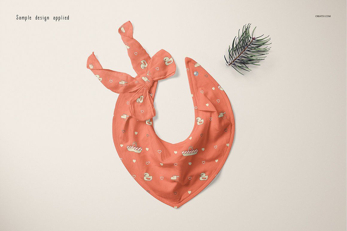 1160x772 Baby Bandana Bib Mockup Set