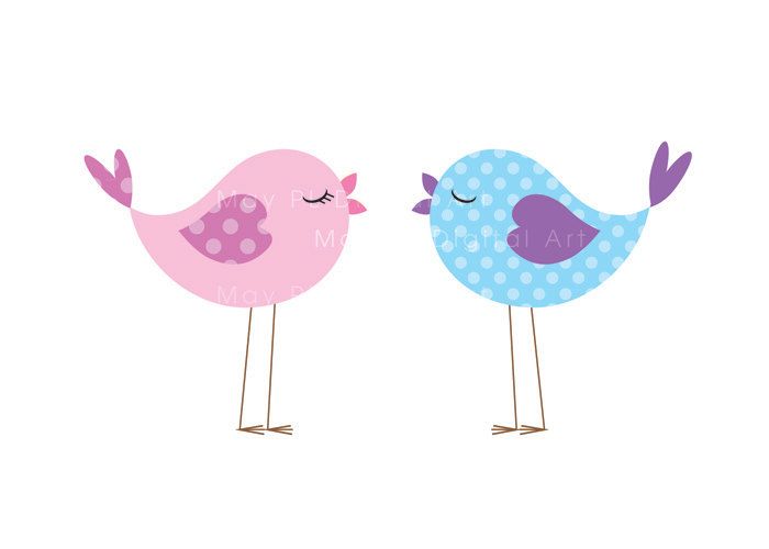 700x500 Bird Clip Art Animal Clipart Digital Cute Love Pastel Pink Baby