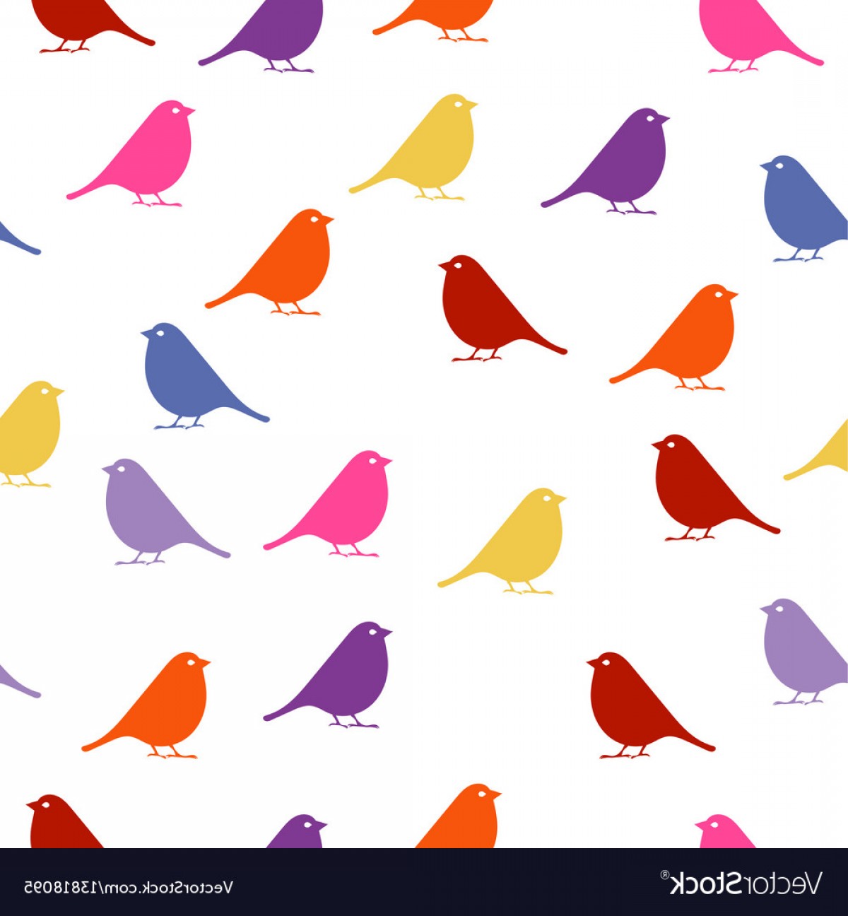 1200x1296 Birds Seamless Baby Background With Colour Birds Vector Catchsplace