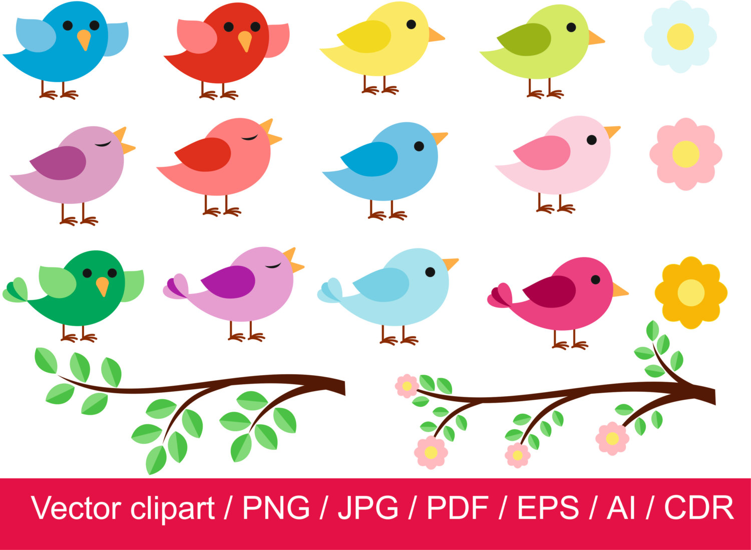 1500x1098 Little Birds Clipart