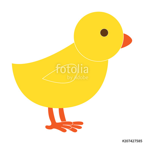 500x500 Yellow Chick Icon Baby Bird Vector Illustration Stock Image