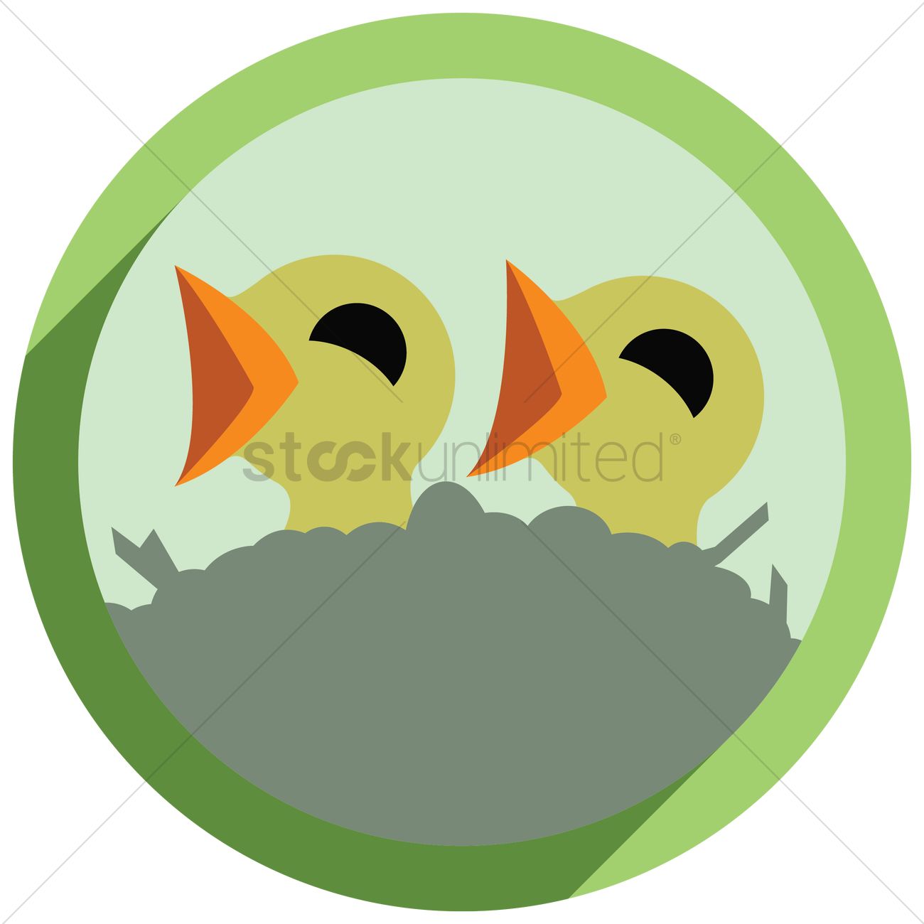 1300x1300 Baby Birds Vector Image