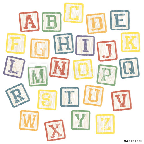 500x500 Baby Blocks Alphabet Collection Vector
