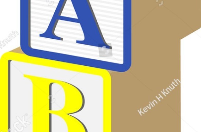 640x420 Color For Three Dimensional Baby Blocks Spell Out Stock