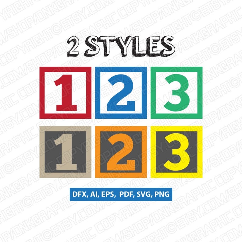 794x795 Cute Baby Blocks Babyshower Numbers Birthday Party Vector Etsy