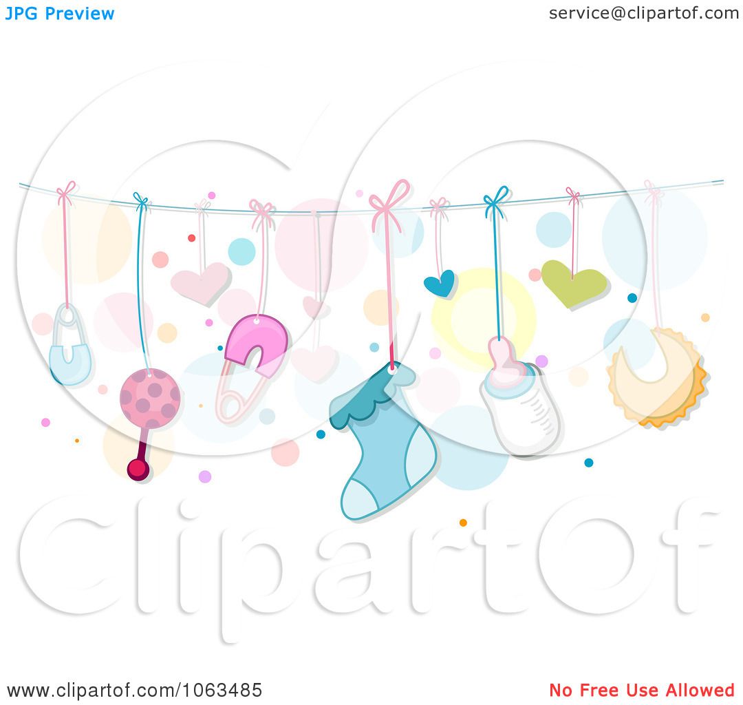 1080x1024 Clipart Border Of Baby Things And Dots