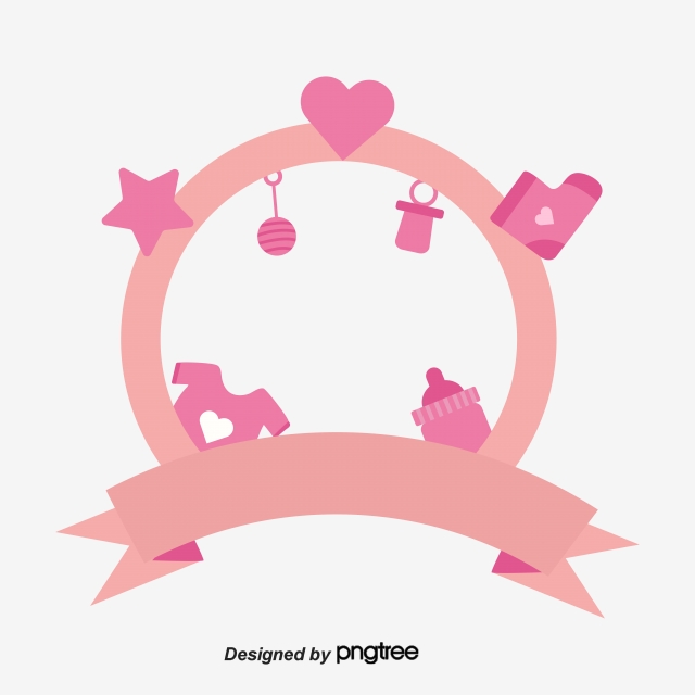 640x640 Creative Vector Baby Pink Decoration Border, Baby Shower, Cartoon