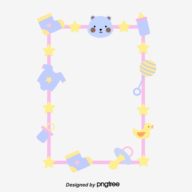 640x640 Hand Painted Baby Ornaments Cute Border, Creative, Cartoon, Lovely