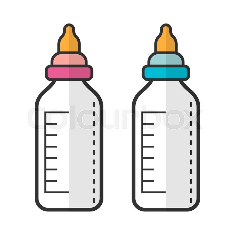 800x800 Baby Bottle With Teat For Milk Stock Vector Colourbox