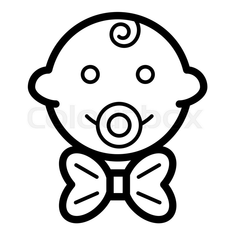 800x800 Baby Boy Vector Icon Black And White Stock Vector Colourbox