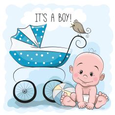 235x235 Cute Cartoon Baby Boy Vector Art Illustration Kartinki I Risunki