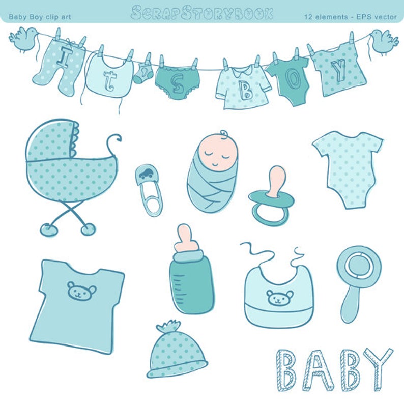 794x794 Baby Shower Clip Art Boy Vector And Png Blue Etsy