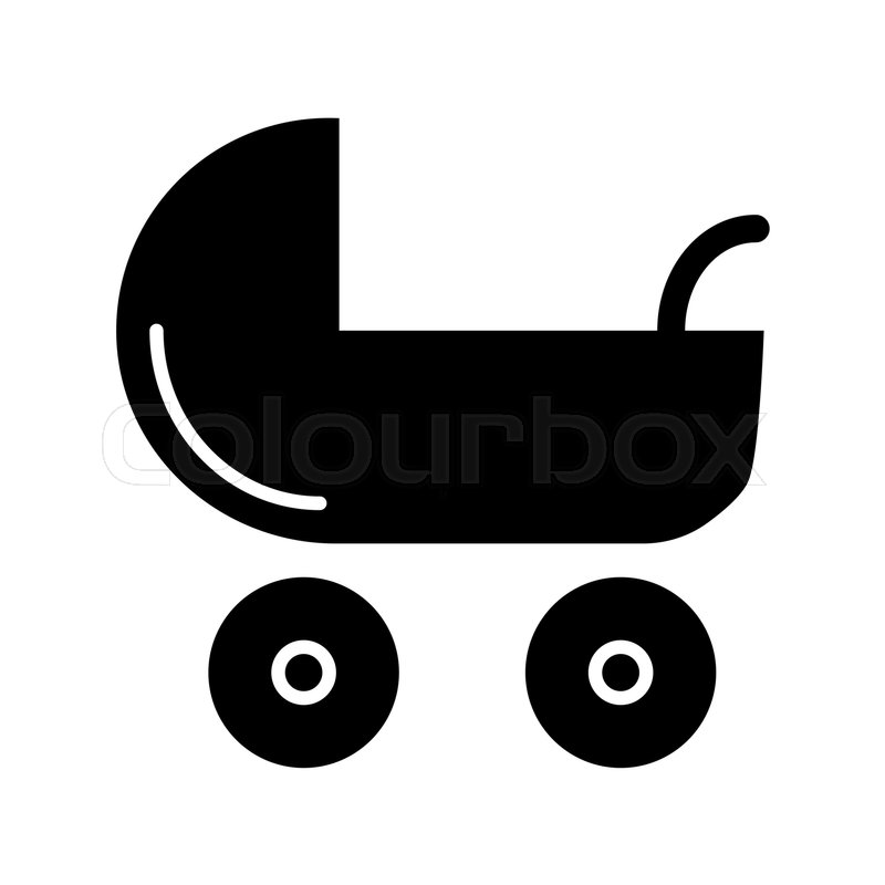 800x800 Baby Carriage Vector Icon Black And Stock Vector Colourbox