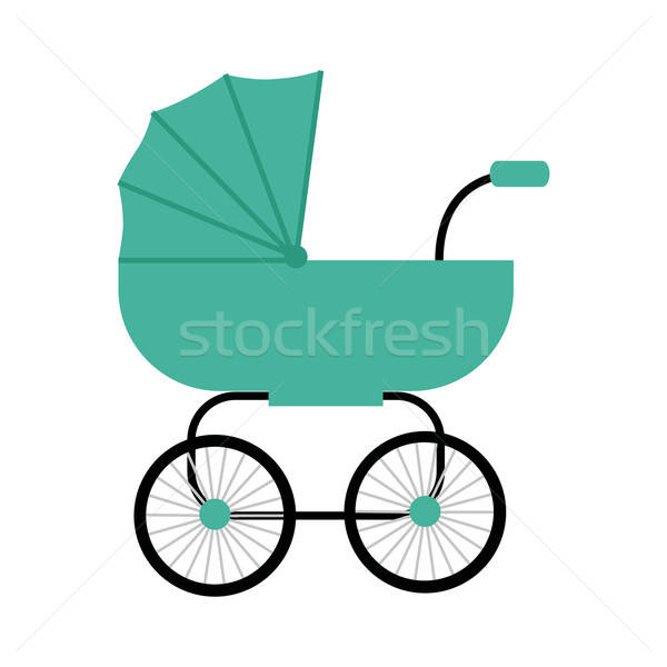 600x600 Classic Baby Carriage Vector In Flat Design Vector Illustration