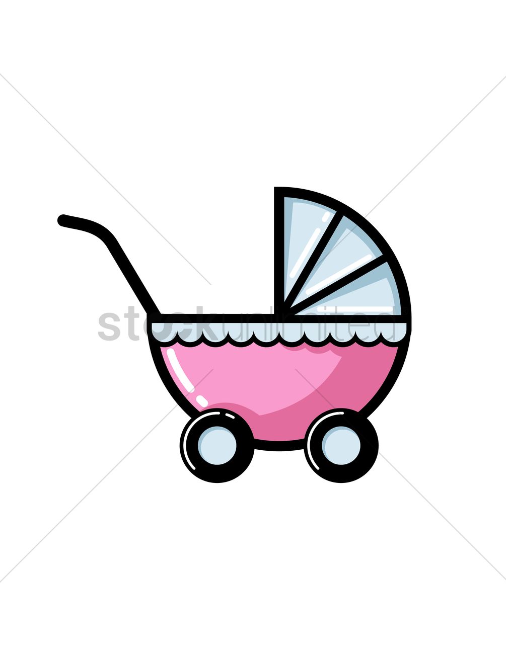 1005x1300 Free Baby Carriage Vector Image