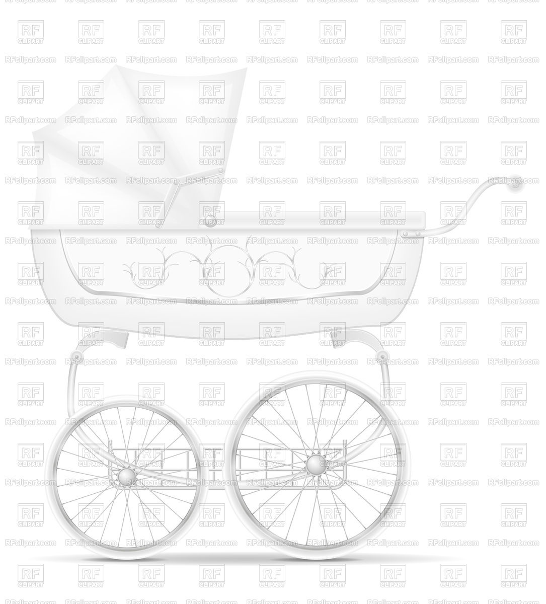 1085x1200 Retro Baby Carriage Vector Image Of Objects Konturvid