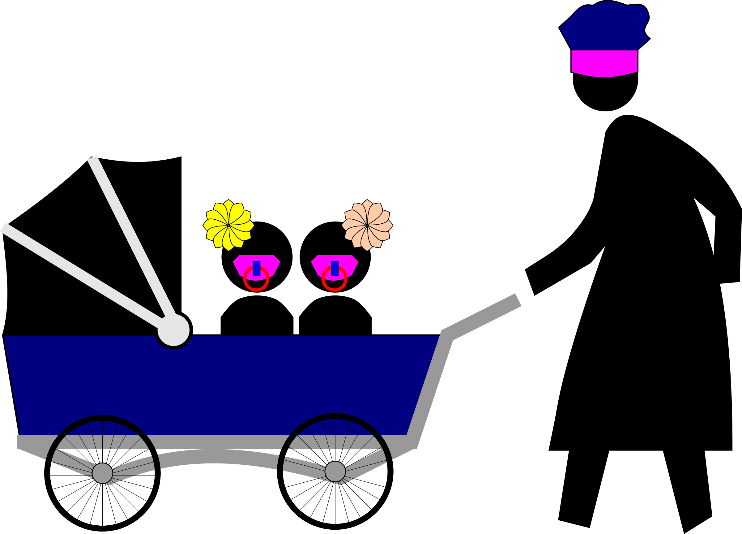 2400x1726 Women And Baby Carriage Vector Clipart Image