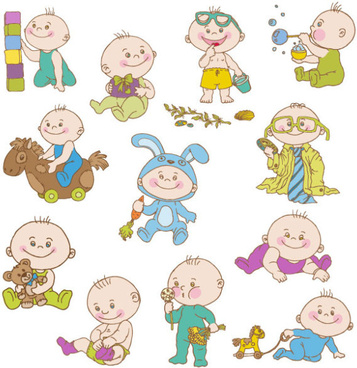 357x368 Baby Cartoon Free Vector Download