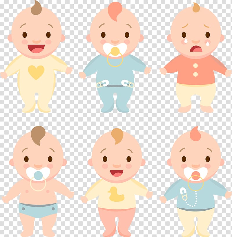 800x819 Baby's Emotion Illustration, Infant Pink Cute Little Baby