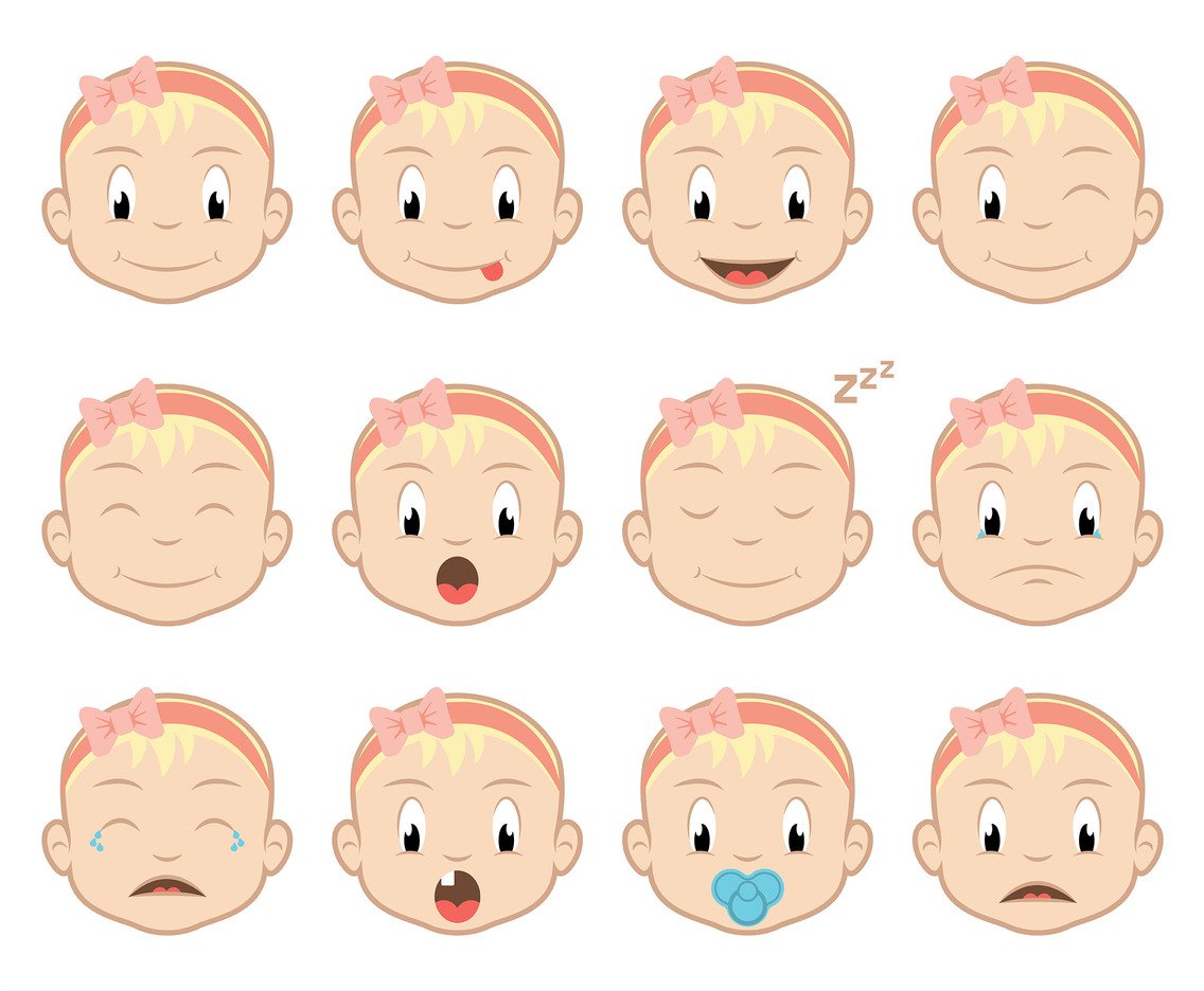 1136x936 Baby Cartoon Vector Faces Vector Art Graphics
