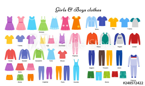 Baby Clothes Vector Kid Models Children Clothing Set Girl, Boy 500x298 Baby Clothes Vector Kid Models Children Clothing Set Girl, Boy