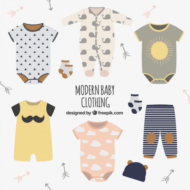626x626 Modern Baby Clothing Premium Vector Sew For Baby Modern Baby