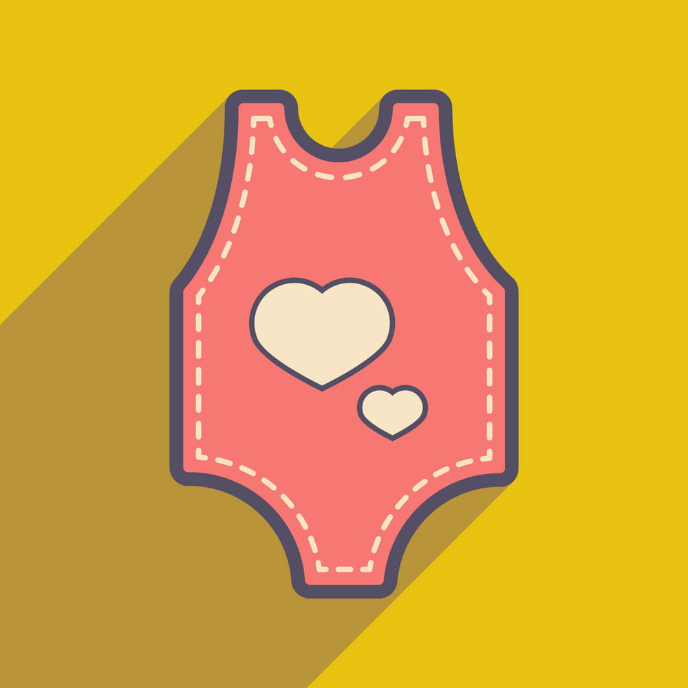 1000x1000 Modern Flat Icon With Long Shadow Baby Clothes Vector