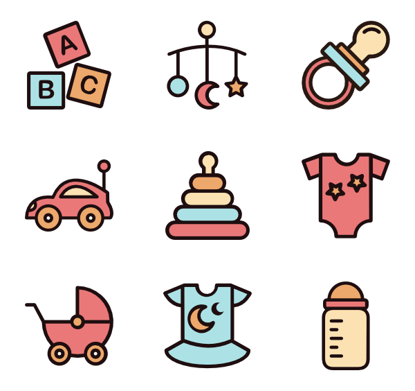 600x564 Baby Cradle Icons