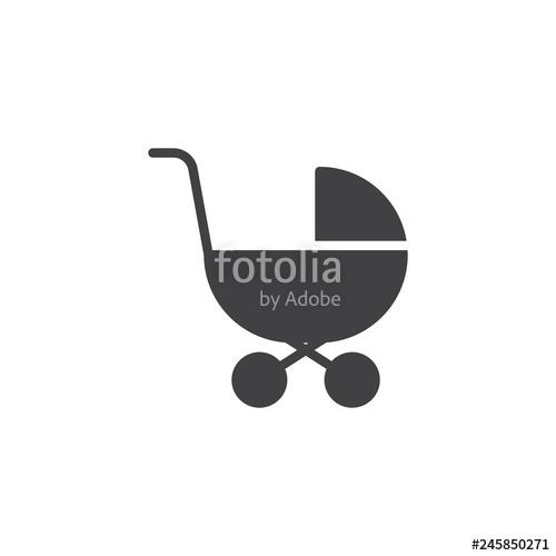 500x500 Baby Pram Vector Icon Filled Flat Sign For Mobile Concept And Web
