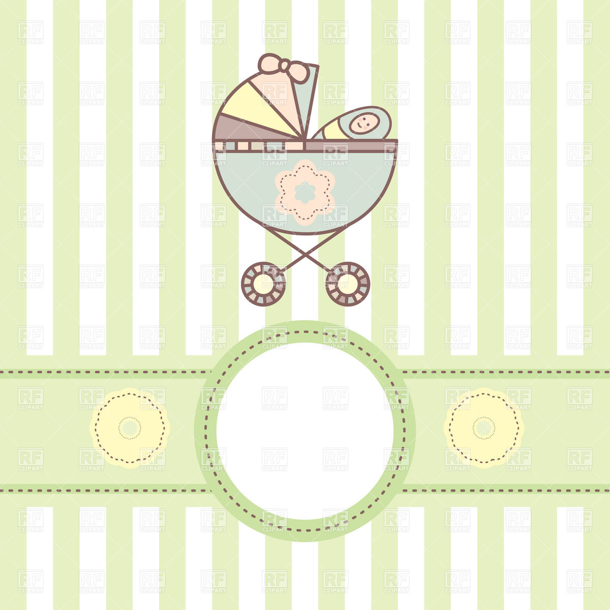 1200x1200 Greeting Baby Card With Cradle Vector Image Of Objects Selenamay