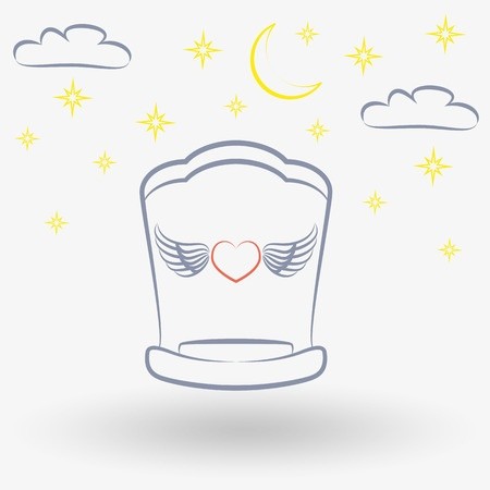 450x450 Simple Line Web Icon Baby Cradle Vector Illustration On A White