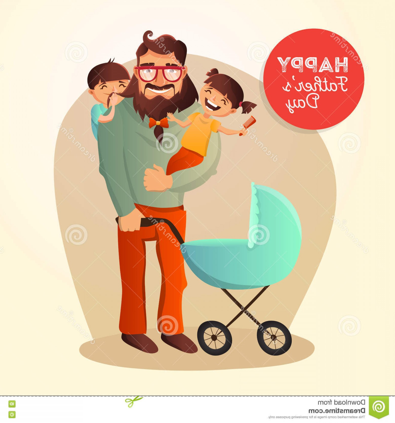 1560x1668 Stock Illustration Father Day Vector Concept Illustration Happy