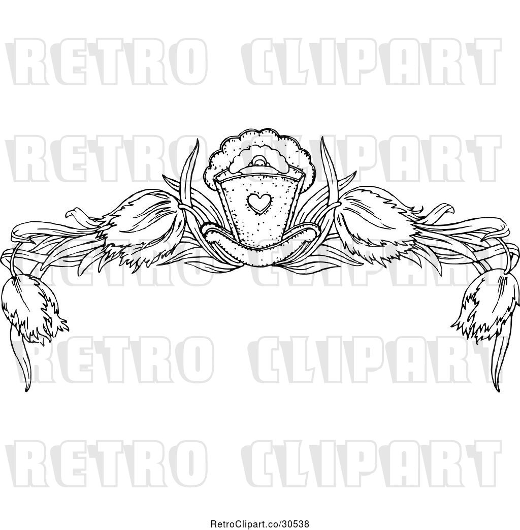 1024x1044 Vector Clip Art Of Retro Baby Cradle And Tulip Header