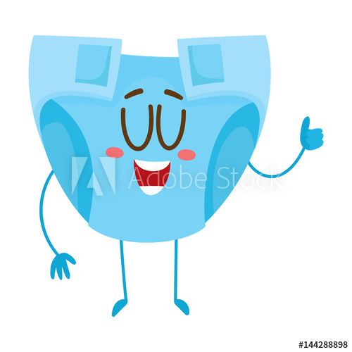 Baby Diaper, Nappy Character With Human Face Showing Thumb Up 500x500 Baby Diaper, Nappy Character With Human Face Showing Thumb Up
