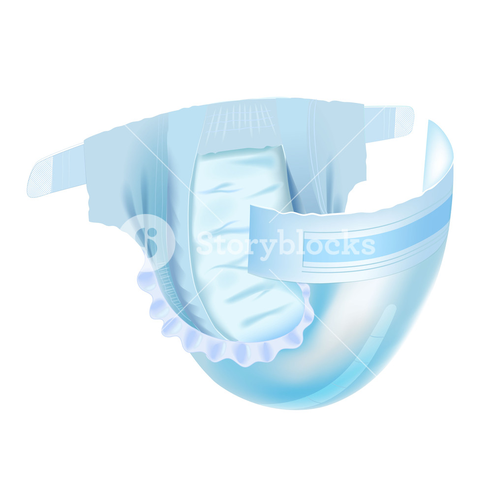 Baby Diaper Isolated On White Background Realistic Vector 1000x1000 Baby Diaper Isolated On White Background Realistic Vector